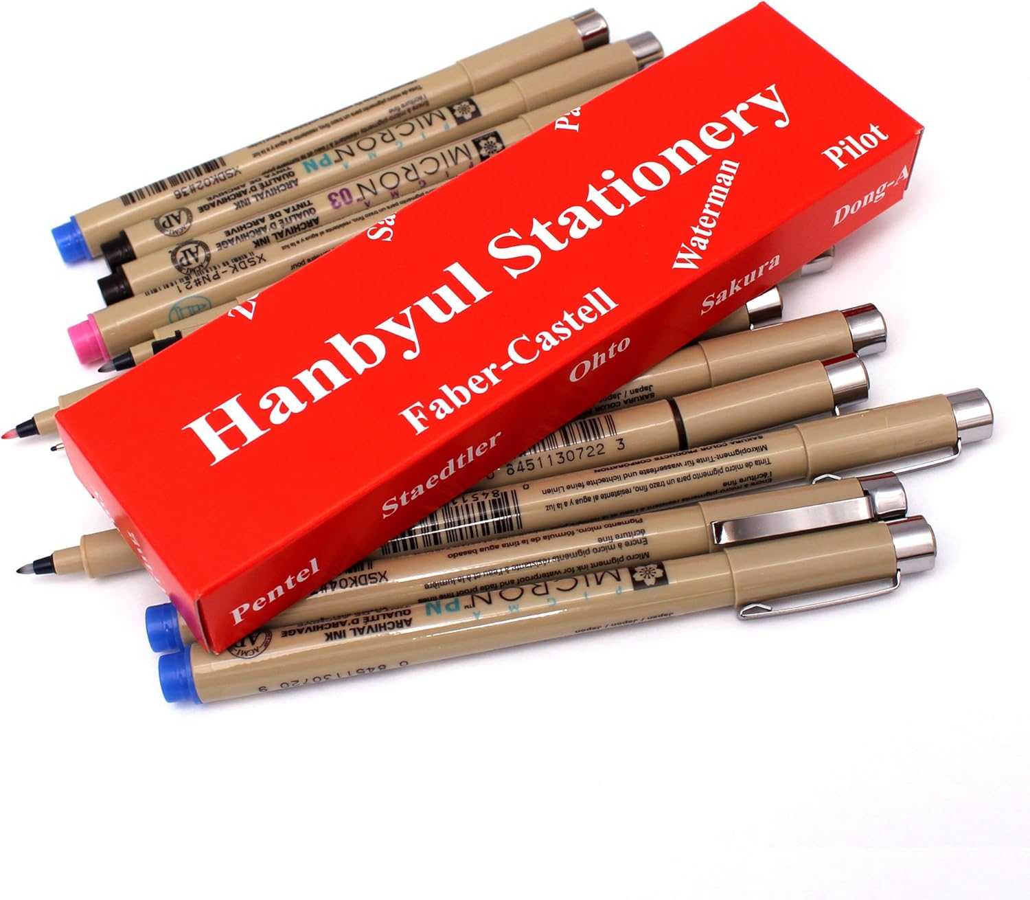 Sakura Pigma Micron Fine Line Pen High Light and Soft Head Pen Manga Drawing- Assorted 8 Pens Set (Black, PN-8 Pens) image number 1