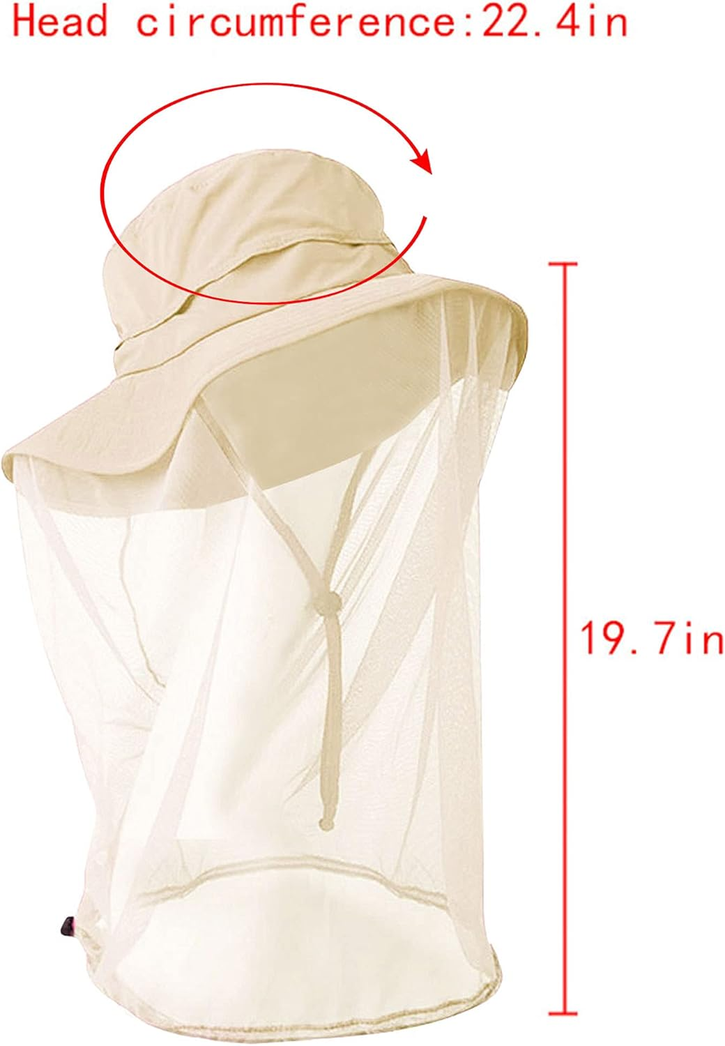 Rebecca Women Head Net Hat UV Protection Sun Hat Outdoor Anti-Mosquito Mask Hat