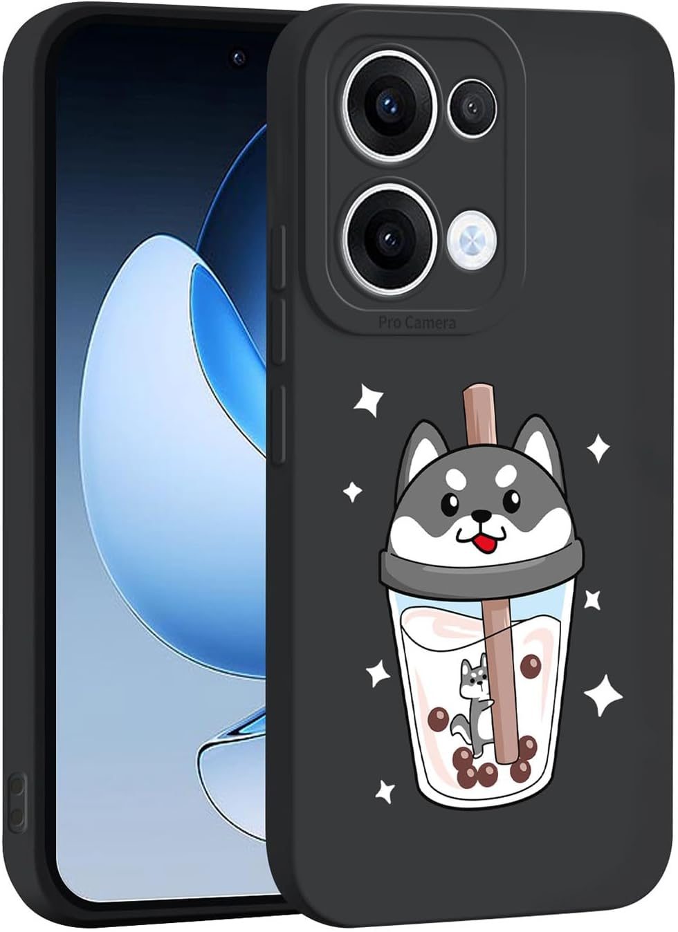 ILING Liquid Silicone Case for Oppo Reno 13 5G, Ultra Thin Elegant Flowers and Cute Cartoon Pattern Women'S Mobile Phone Case, Soft TPU Bumper Shockproof Protective Case (White Q07)