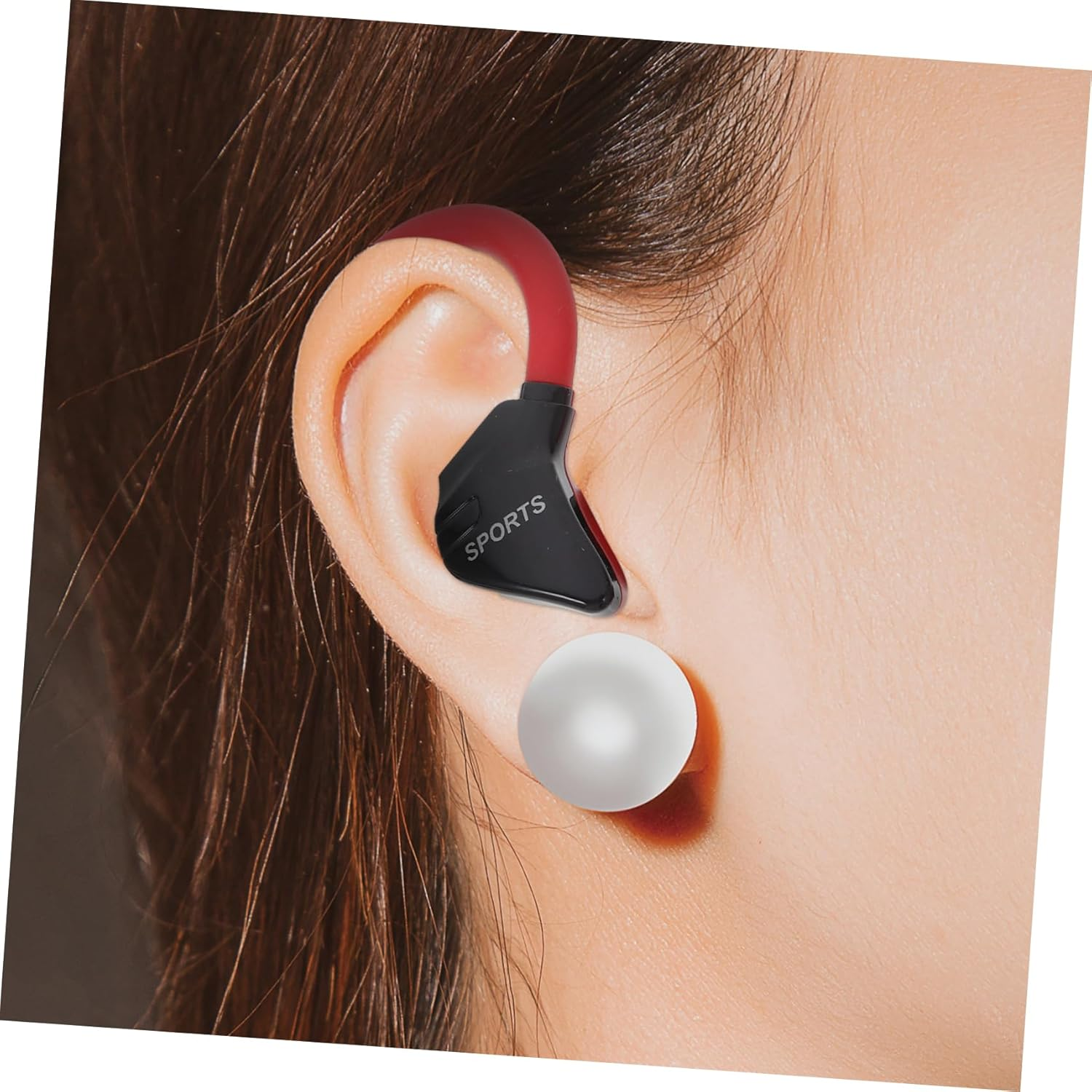 COHEALI Wired Ear Hook Headphones Earphones for Running Sports Wired Earbuds Sweat-Proof Low Bass Earphones for Active Lifestyles Compatible Cell Phones Red image number 3