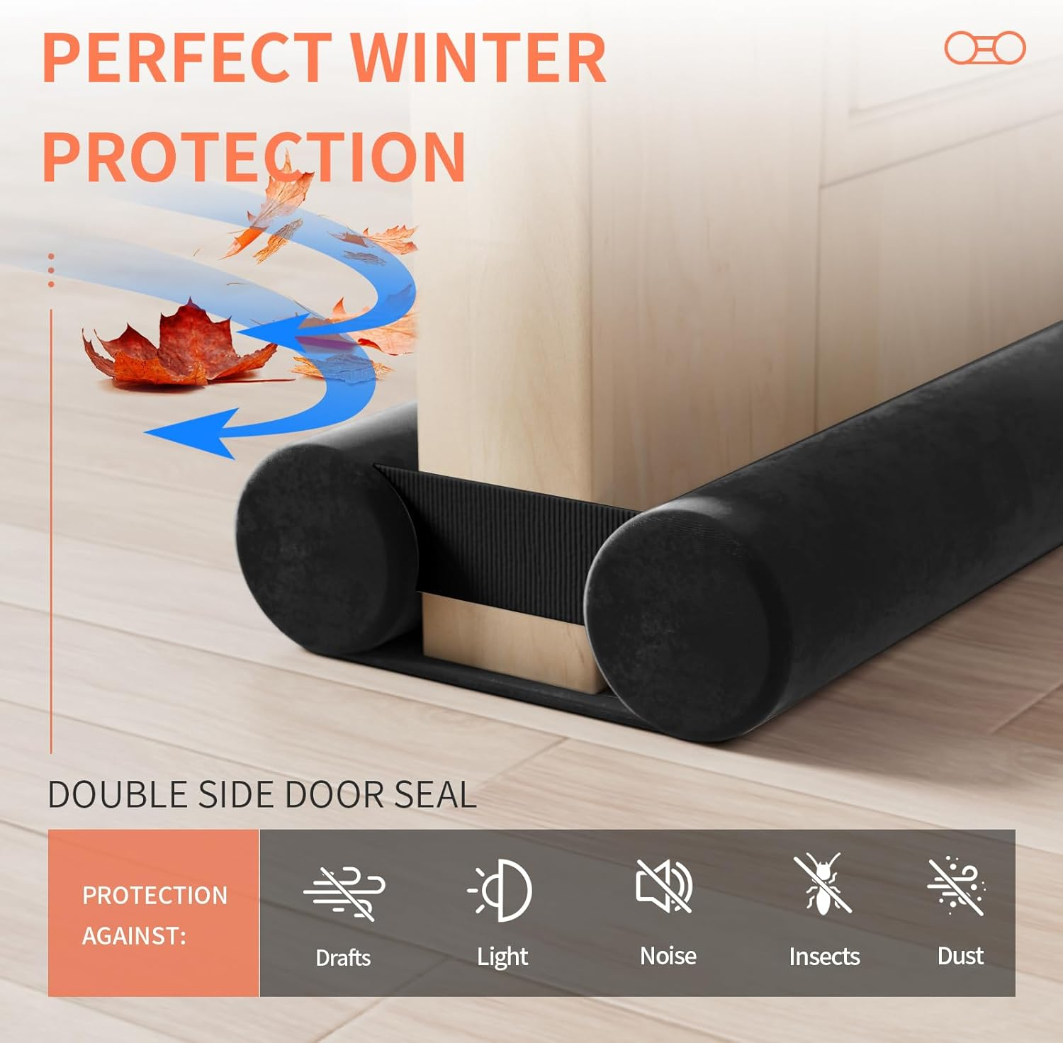 Door Draft Stopper for Doors No Adhesive Draught Excluder under Door Wind Blocker for Bottom of Door,Reduce Noise Draught Excluder Sweep Sound Proof image number 5