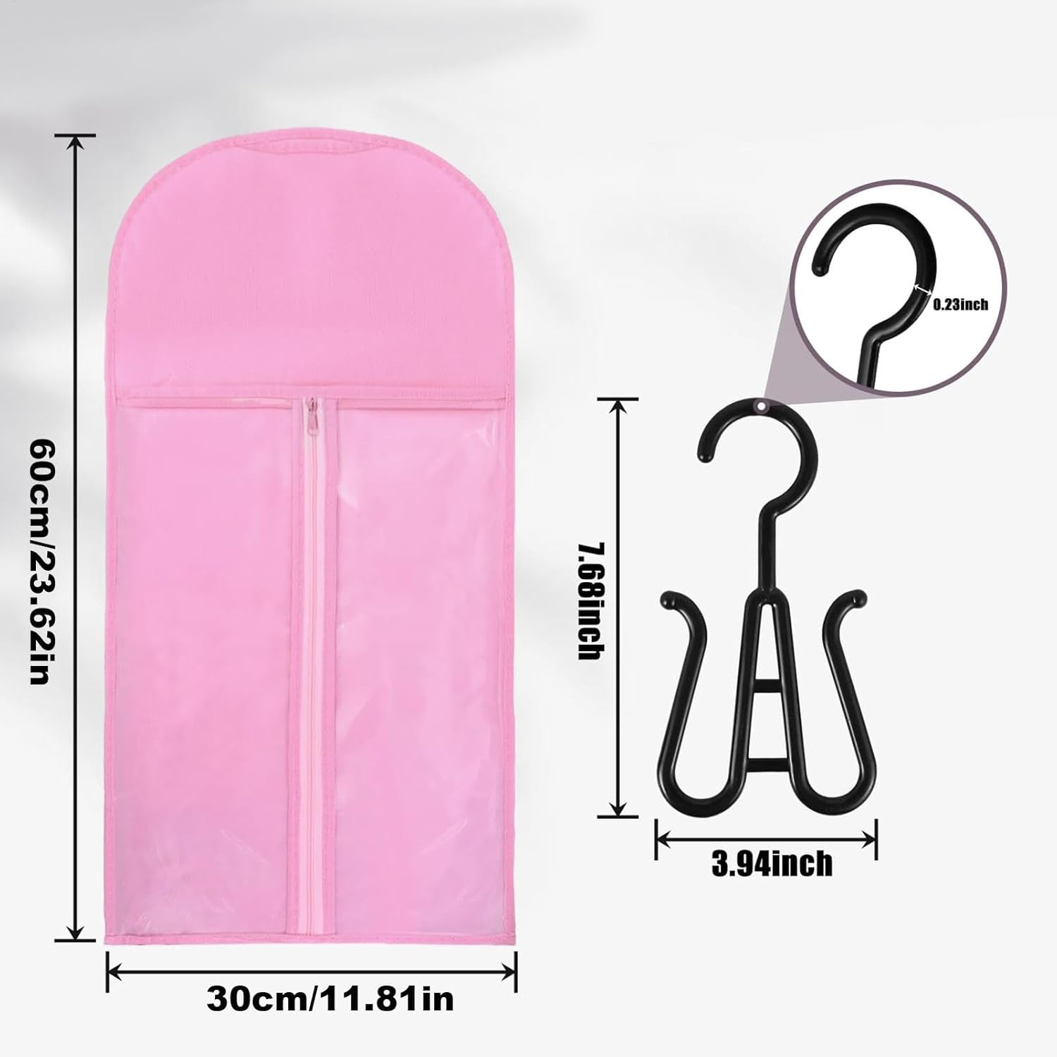 General Hair Extension Storage Bag, Wig Bag Storage Bag - Dustproof Wig Organizer, Storage Bag, Hair Extension Holder, Clear - Black image number 5