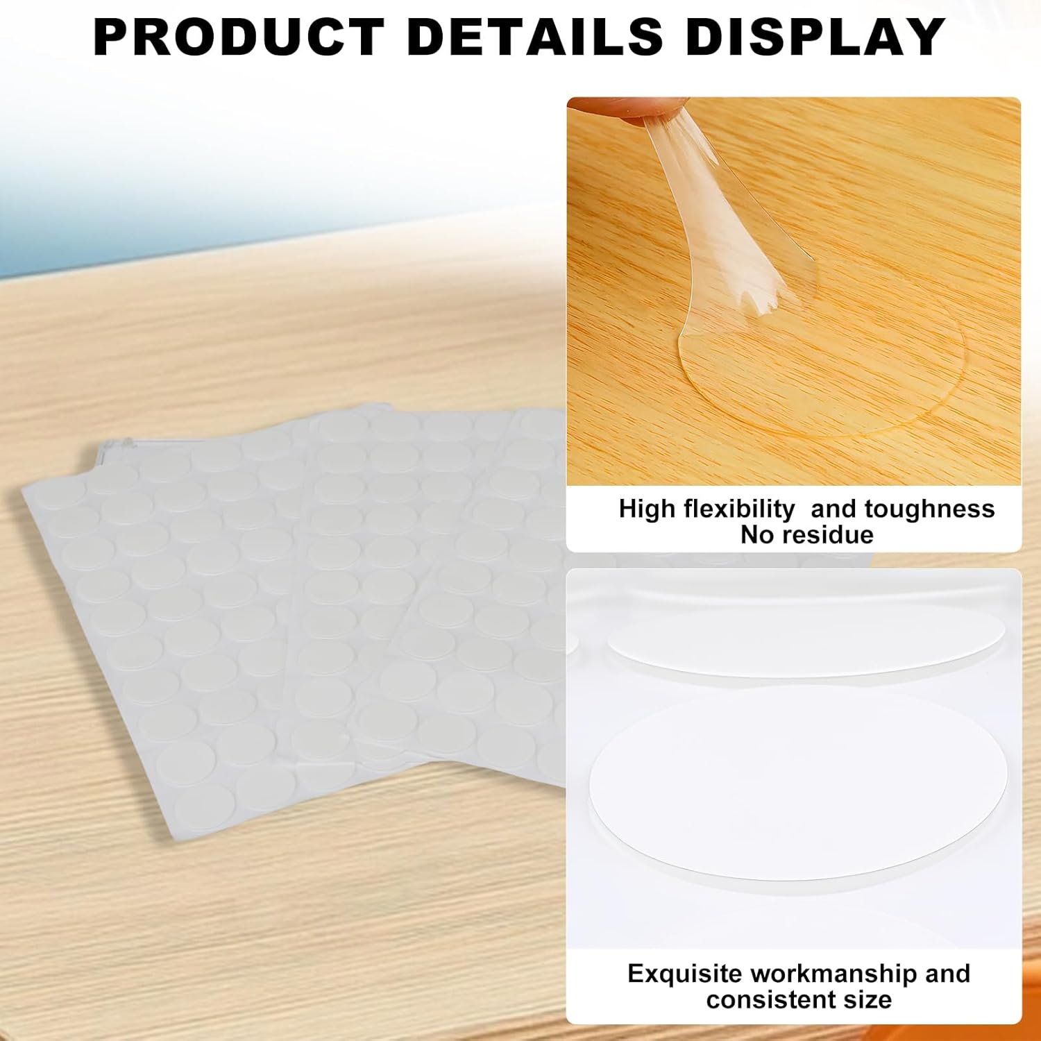 AIAOO 210 Pieces Nano Double Sided Tape Removable Sticky Dots for Walls Multipurpose Felt Furniture Pads Mounting Tacky Putty for Hanging Pictures Posters Art Photography image number 2