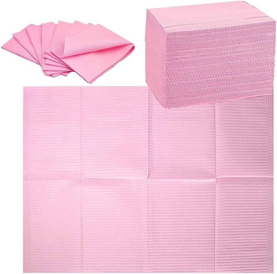 Xelea 125PCS Disposable Nail Art Table Towels Mat 13 X 17Inch Waterproof Nail Art Mat Paper Sheet Clean Pads Tattooing Pink image number 1