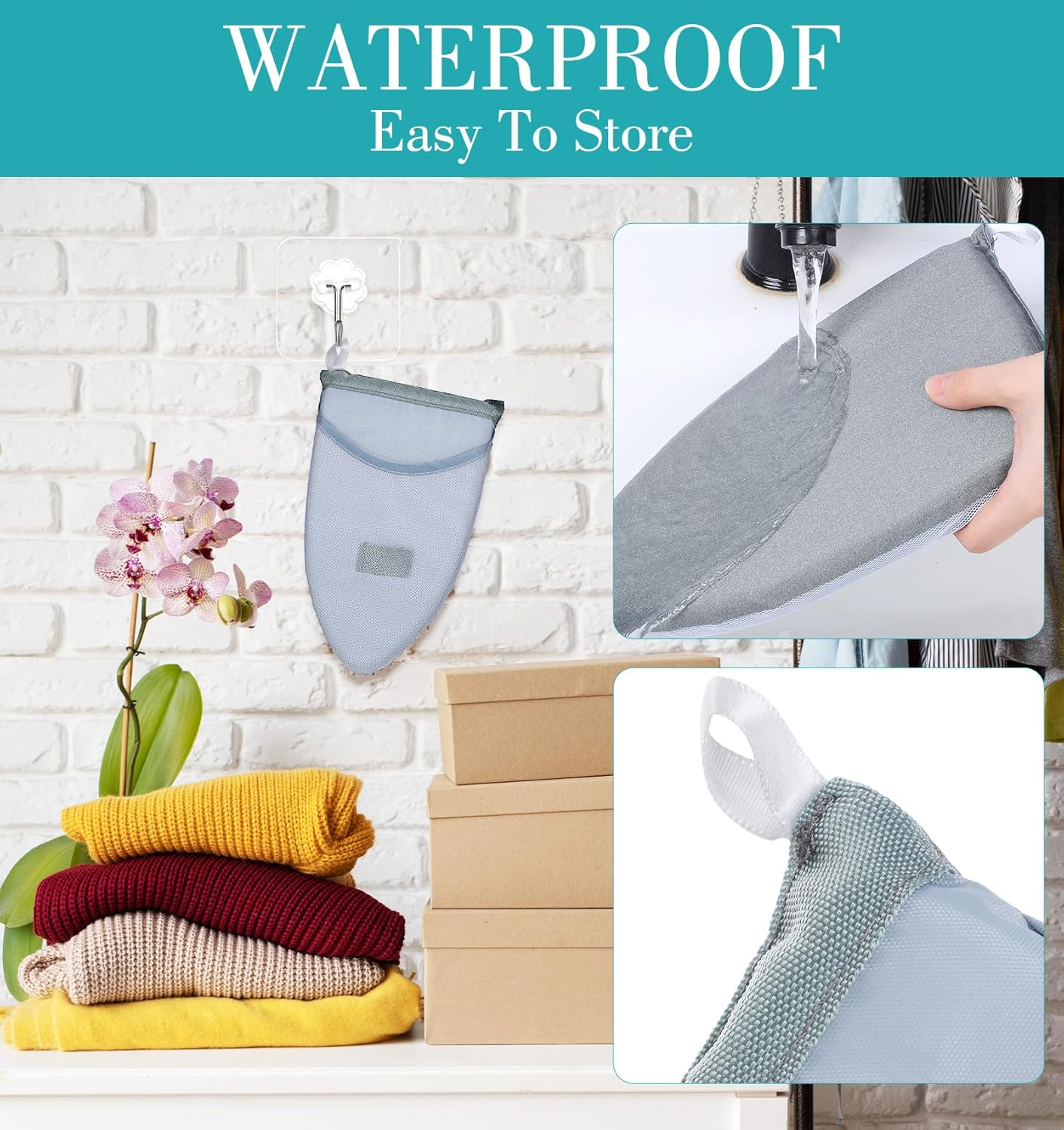 2 X Gloves for Steamer, Steam Straightener Glove, Heat Resistant & Waterproof Gloves with Finger Loop, Ideal for Clothing & Shirts (Grey) image number 6