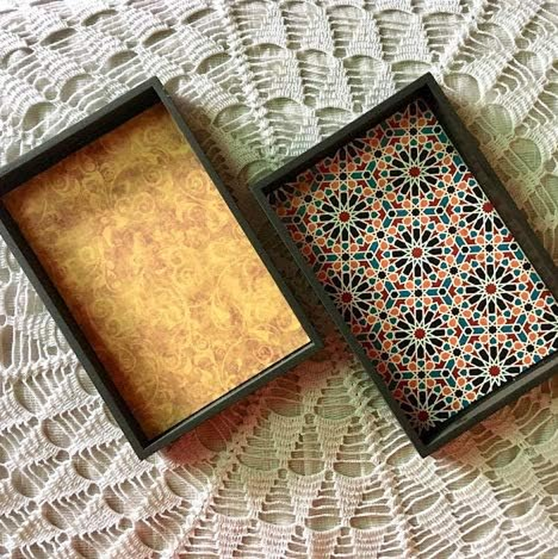 Craftreat Textured Decoupage A4 Paper for Craft Home Decor, Wall Art and Birthday Card Making - Mosaic Pattern Decoupage Paper - 8Pcs Craft Sheets for Decoupage, Mixed Media, Art and Craft Projects image number 4