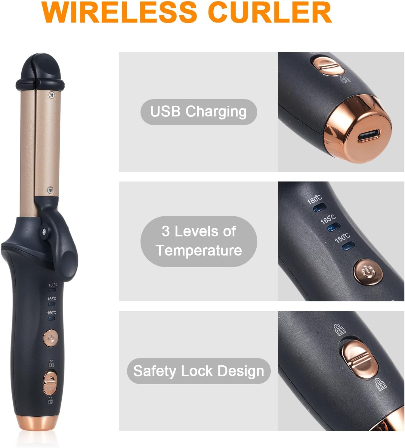 MEFESE Wireless Curling Iron Rechargeable Models Clipboard Home Hair Straight Curling Dual-Use Portable Curling Iron image number 5