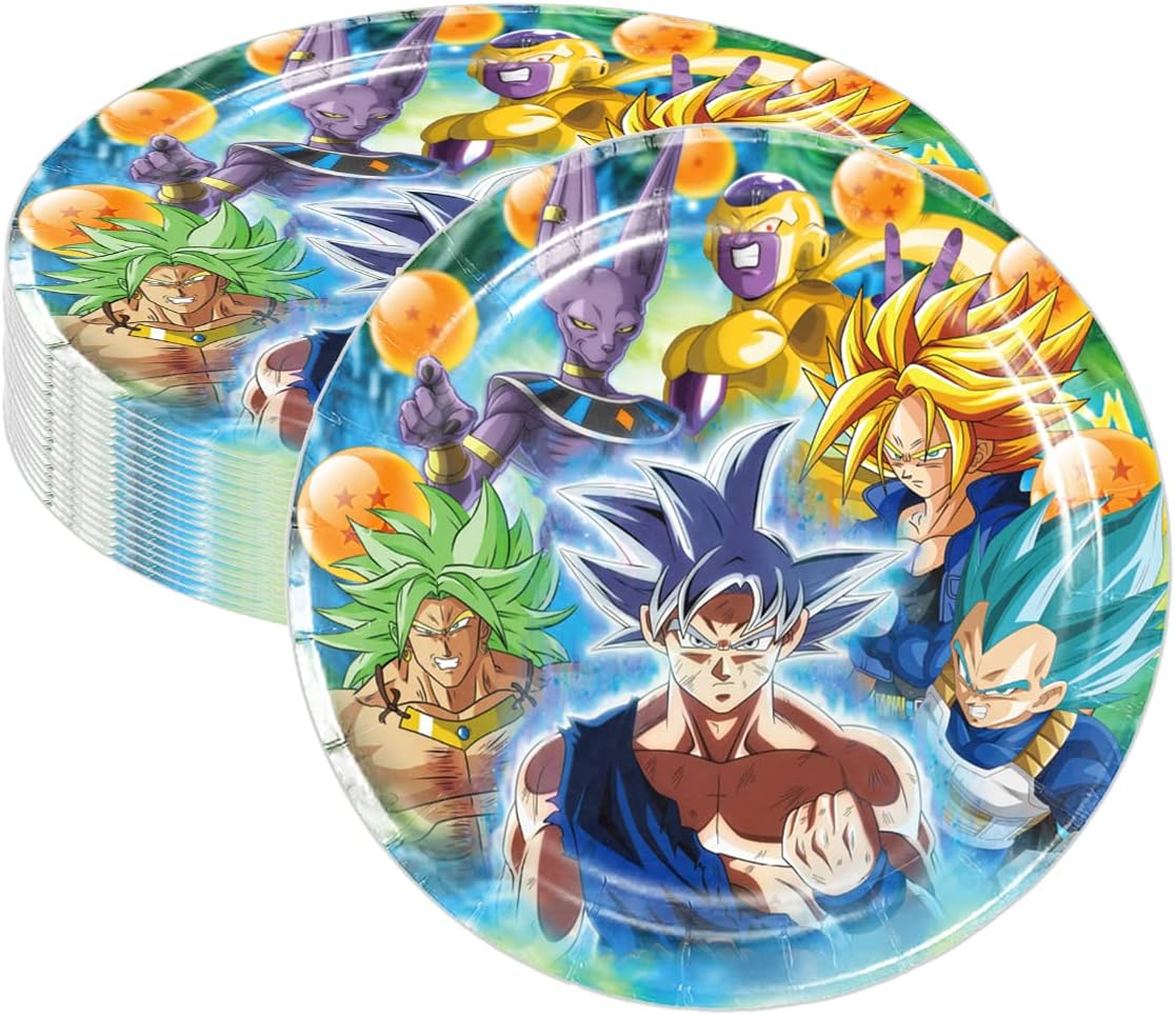 ZLHCGD Birthday Party Tableware Supplies for Dragon Ball Theme Decoration - Dragon Z Plate and Napkins + Tablecovers.