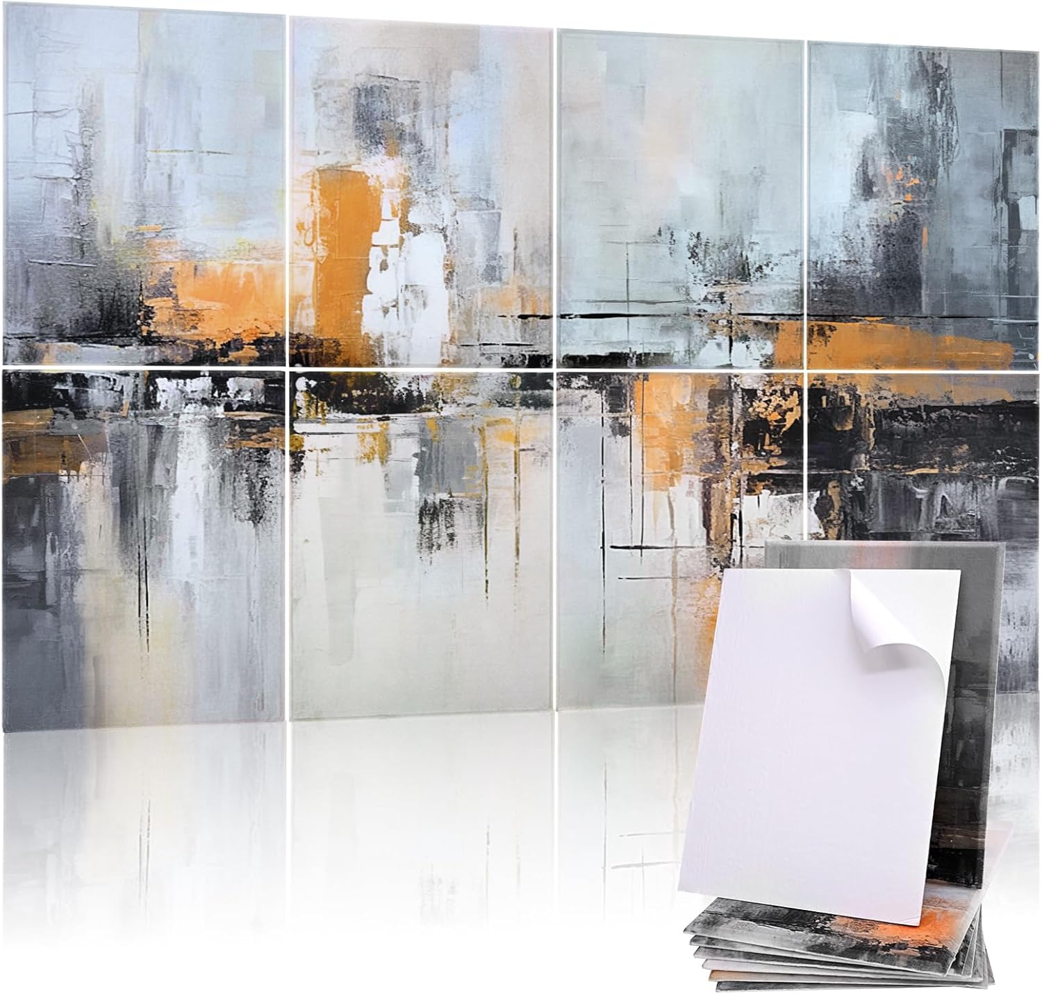 8 Pack Acoustic Panels, Soundproof Wall Panels, 48X32Inches Sound Proof Panels for Walls, Sound Absorbing Wall Art Decorative, Sound Dampening Panels for Recording, Home Studio(Black Beach)