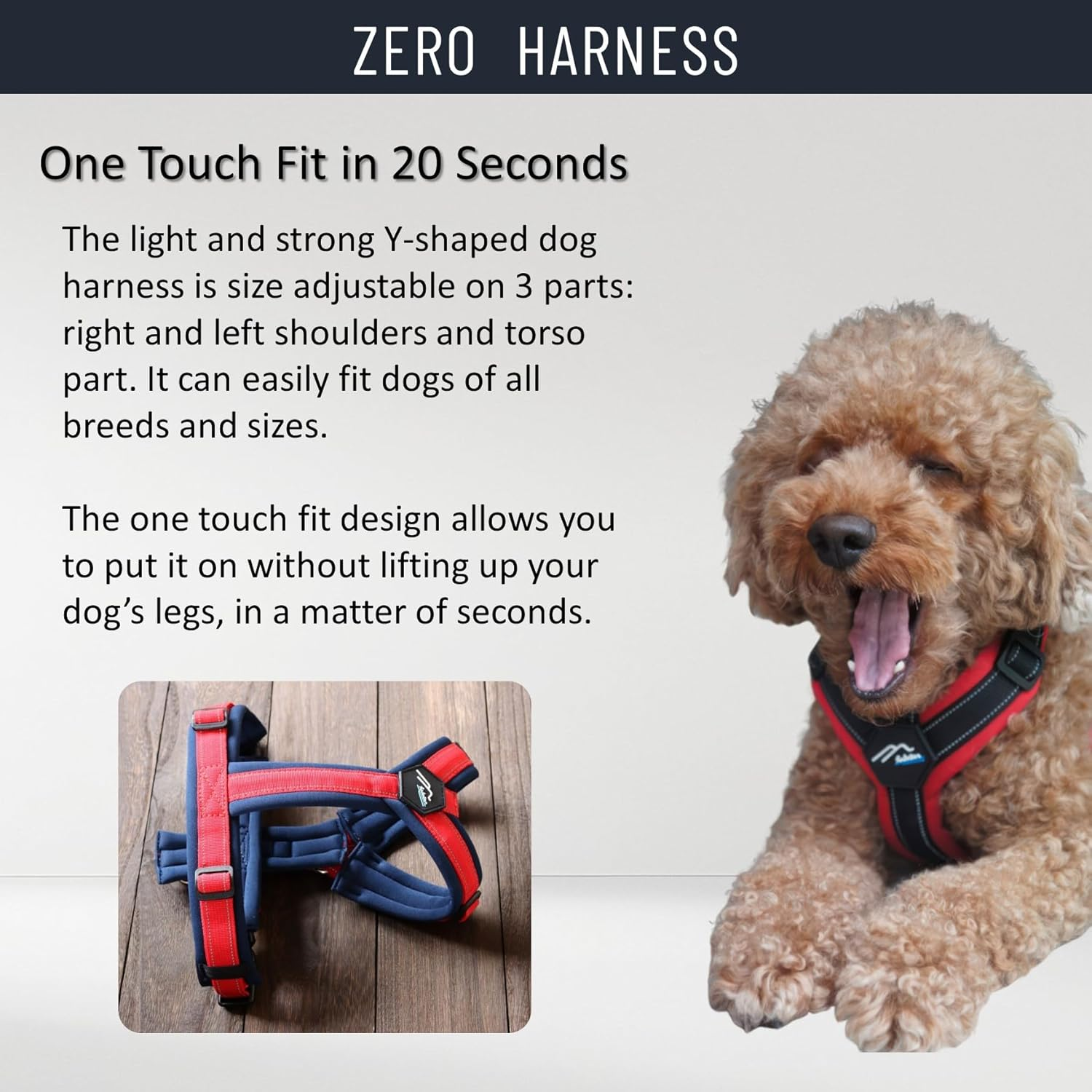 Hakusan Zero Harness, Burden Reduction, Dog Harness, Size Adjustable, Easy to Put on and Take Off, Reflective Material, Lightweight, Breathable, Handle, Nameplate, S Size, Arabesque, Black X Green image number 1