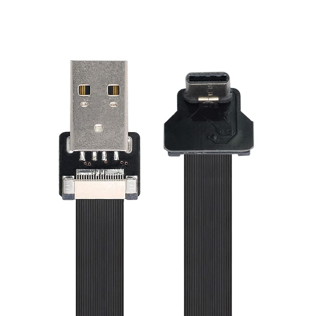 Chenyang USB C Flat Cable USB 2.0 Male to USB C Male 90 Degree up Angled Ribbon Flex Extension Cable Adapter 1.0M image number 4