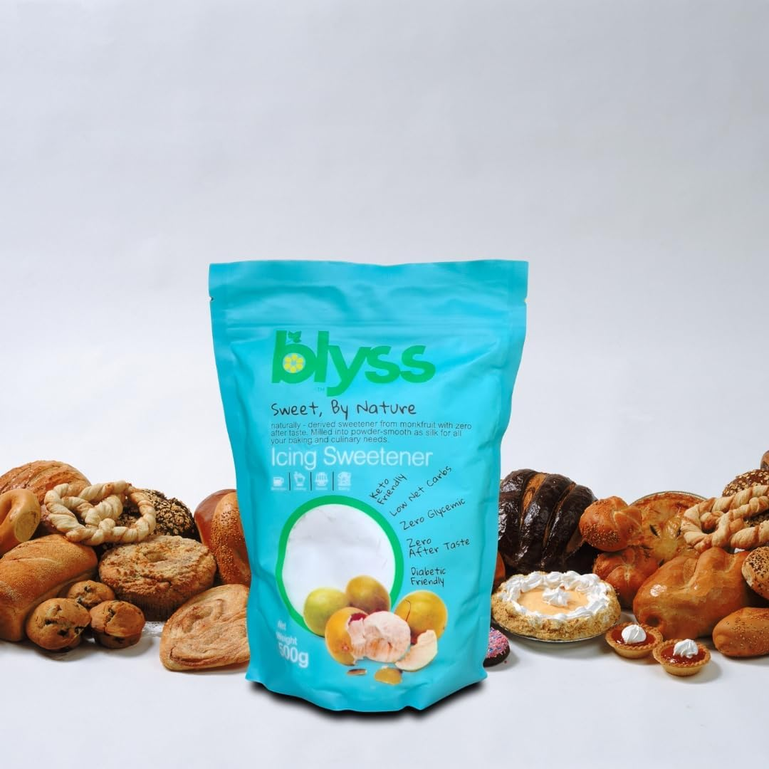 Blyss Natural Zero-Gi Monk Fruit Sweetener - 500G Powdered Icing | Organic Blend of Monk Fruit & Erythritol | Sugar-Free, Low Carb, Keto & Diabetic Friendly | Perfect for Baking & Desserts image number 5