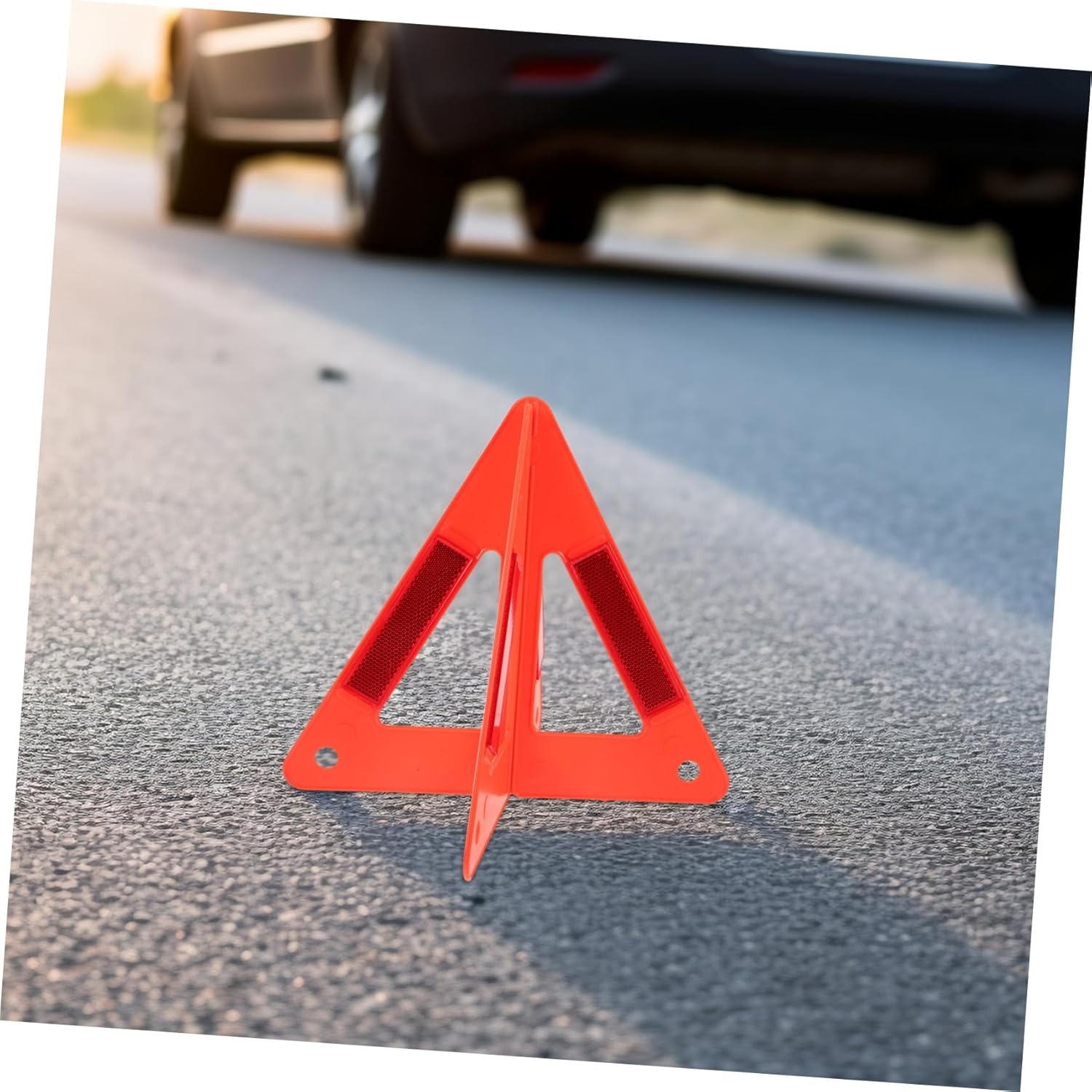 Gatuida Folding Reflective Warning Triangle for Roadside Emergencies Sturdy Emergency Safety Triangle with High Visibility Reflectors Portable Car Breakdown Sign for Night and Bad Weather image number 2