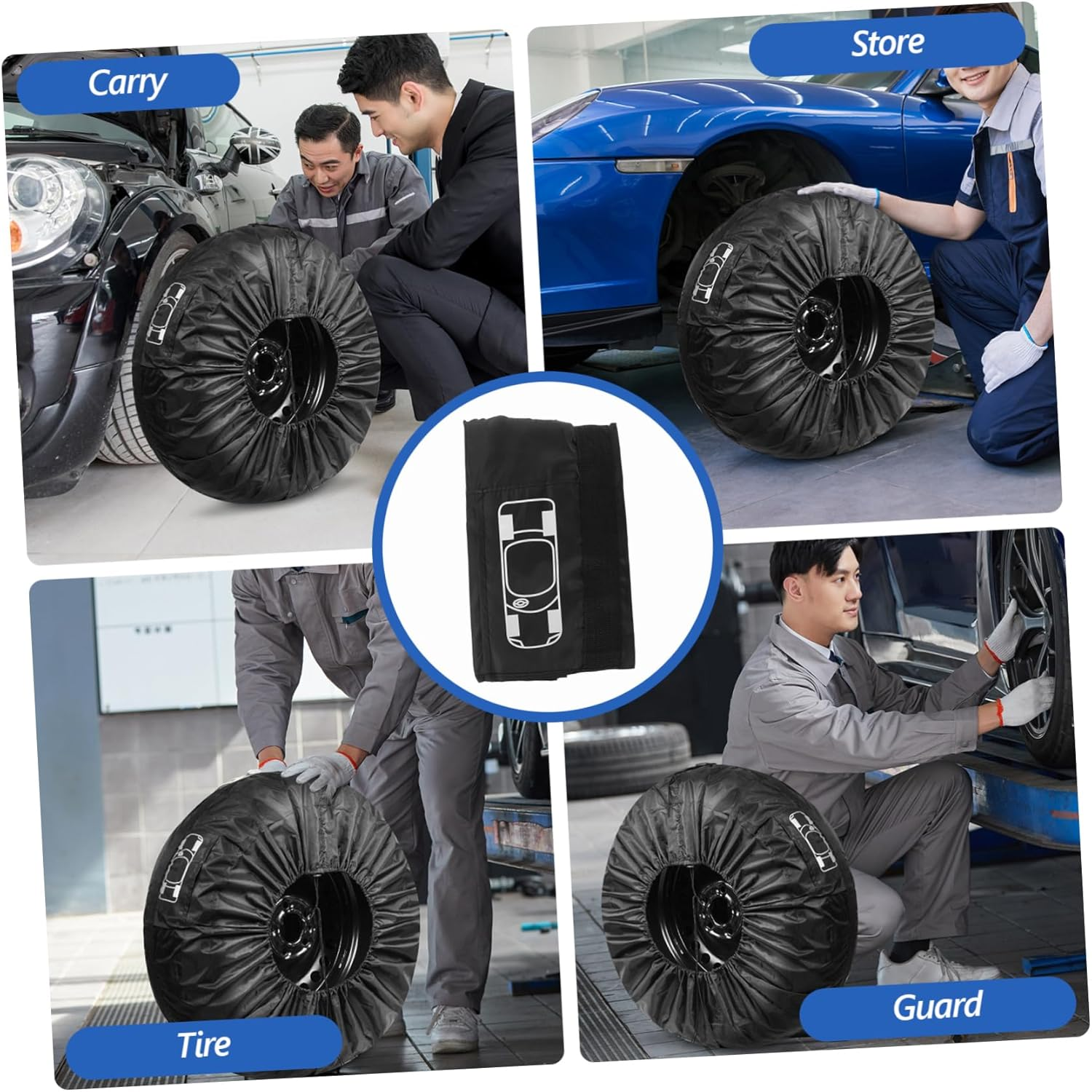 COSMEVIVI 4Pcs Car Wheel Cover Trailer Tire Covers Fitment Uv Protection for Women