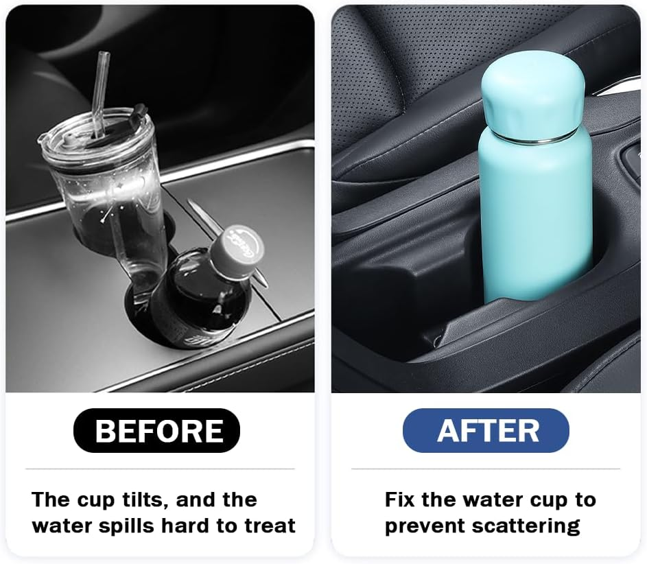 Car Cup Holder Position Limiter,Silicone anti Shake Car Coasters Bottle Stabilizers with Self-Adhesive,Universal Water Bottle Holder Limiter Car Interior Accessories (6PCS) - 3Pcs image number 6