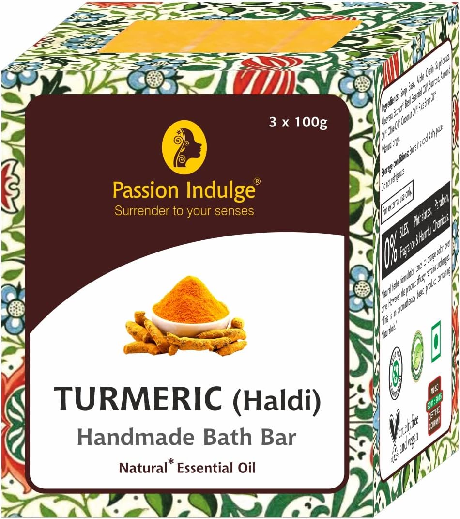 Passion Indulge Combo Handmade Bath Bar Ayurvedic Soap - Sandalwood and Turmeric Soap | Natural Soap | Soap for Men| Soap for Women | Essential Oil Soap | Vegan Soap image number 5