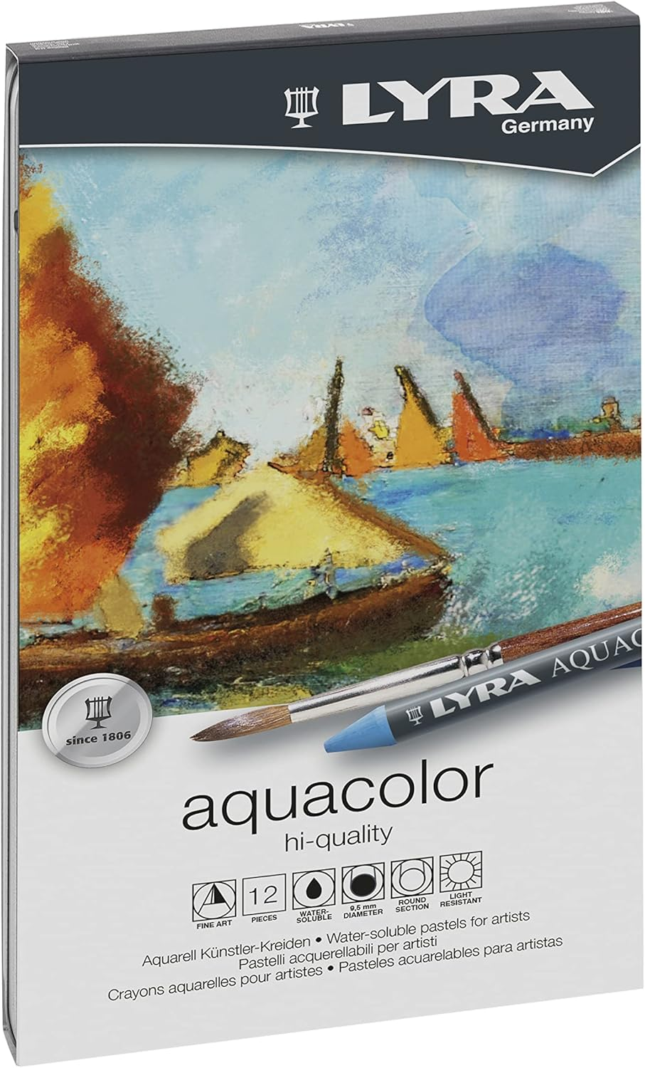 Lyra Aquacolor Wax Crayons Marker (12-Pieces Set) image number 2