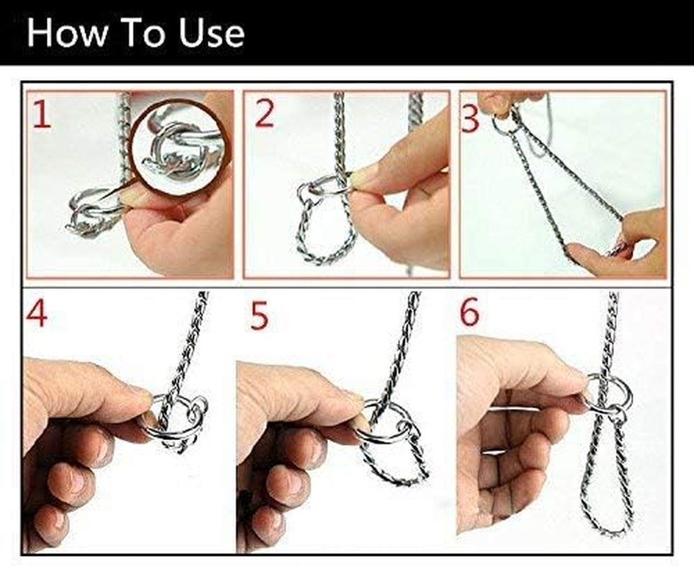 JWPC Stainless Steel P Chock Metal Chain Training Dog Pet Collars Necklace Walking Training Pet Supplies for Small Medium Large Dogs,50Cm image number 1