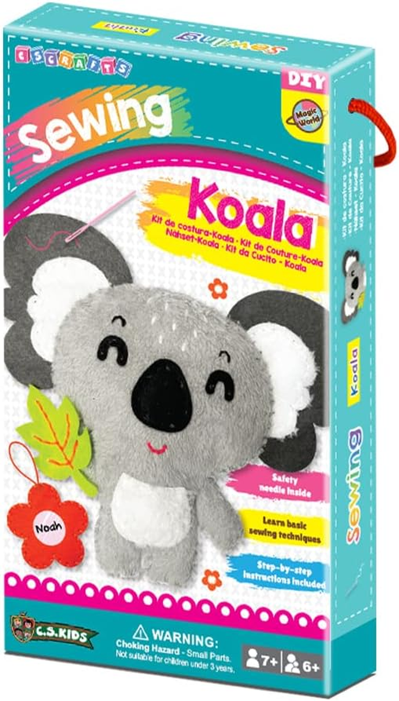 C.S. Kids Magic World DIY Personalised Sewing Kit - SA19 My Koala |Frist Sewing Arts & Crafts Gifts | Educational Sewing Kit for Kids(Safety Needle & Instruction Included) image number 1