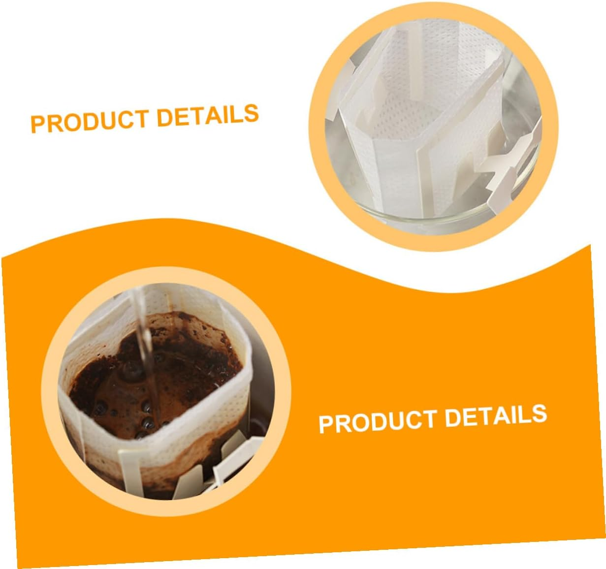 INOOMP 50Pcs Portable Hanging Ear Coffee Filter Bags Single Serve Drip Coffee Filters for Home Travel Office Fine Filtration Thickened Material Easy Brewing for Tea