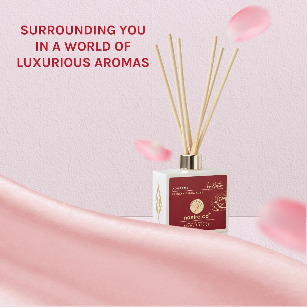 Nontre, Reed Diffuser, Adorame, 6 Bamboo Reeds, Delicate, Exotic Aroma with Extreme Scent Longevity, Aromatherapy Reed Diffuser, 200Ml image number 5