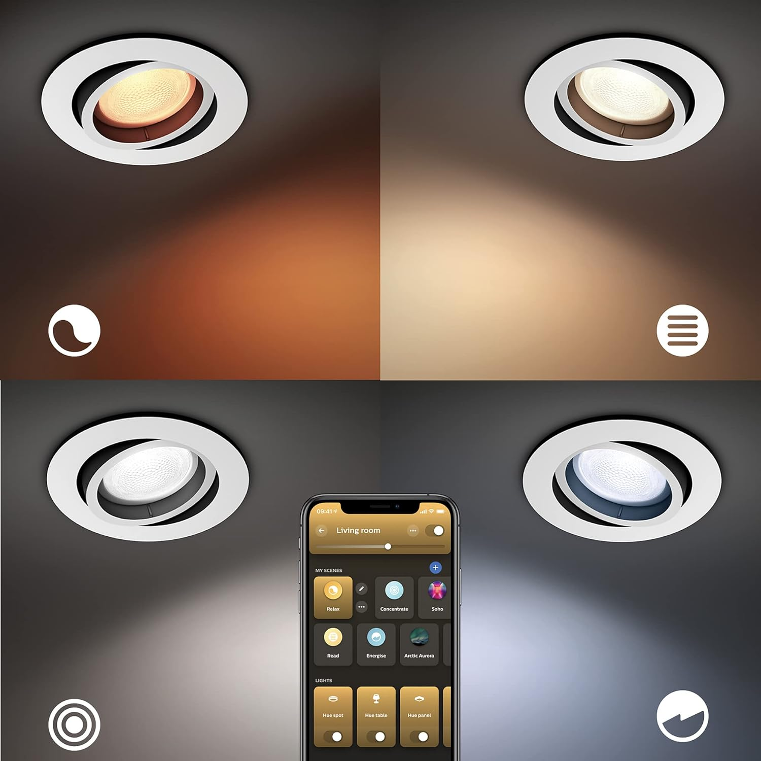 Philips Hue - Milliskin Hue Recessed, White, 3 Count (Pack of 1) image number 3