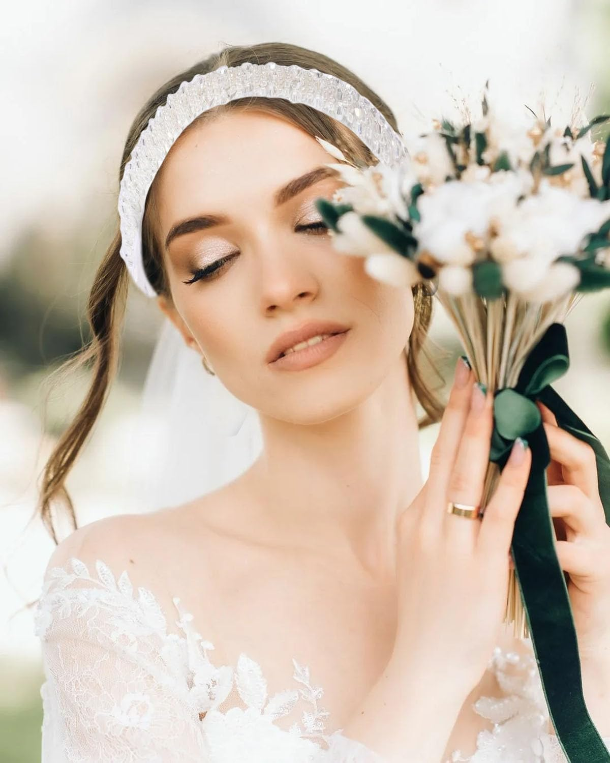 BPTRKOM Pack of 3 Glitter Headband for Women - Glitter Headband, Rhinestone Hair Band, Bling, Crystal Headbands, Thin Hair Bands, for Wedding, Evening Party, Prom image number 1