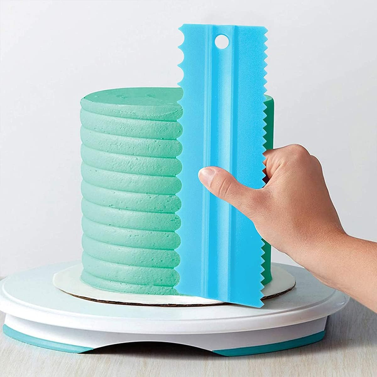 WELANE Cake Scraper, 4 PCS Double Side Cake Smoother Scraper for Mousse Butter Cream Cake Decoration (8 Kind) image number 3