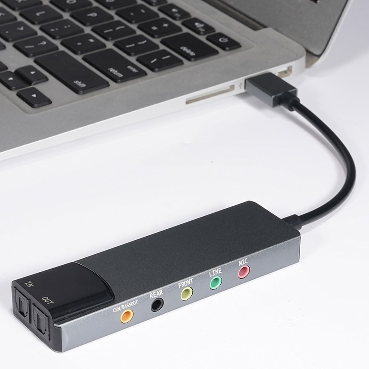 Dpofirs External Sound Card, 5.1/7.1 Channel Support, for TV, Speakers, HTPC Home Theater Setups, 48Khz Sample Rate, Mic / 3.5MM Sound/Optical Fiber Input image number 5
