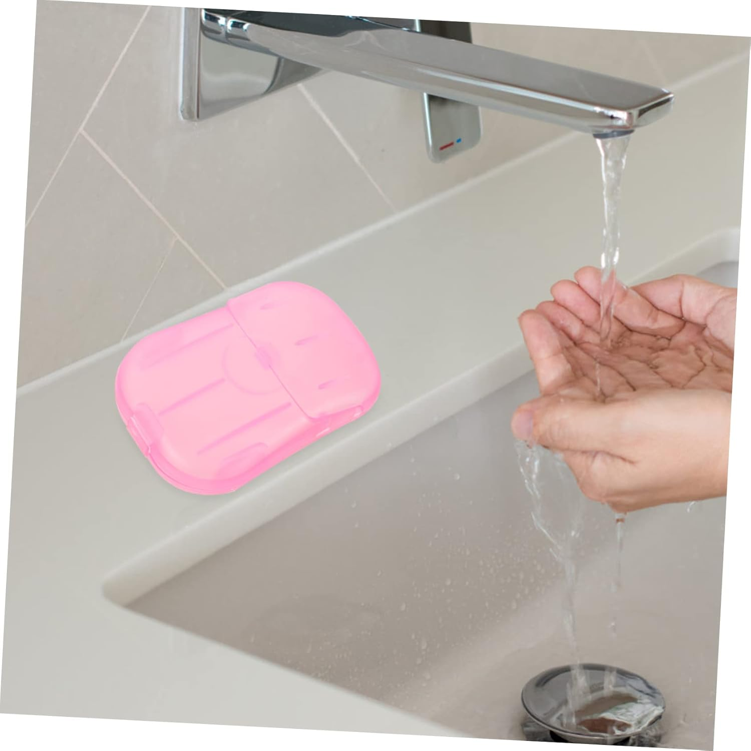 LOEFLIFA Portable Travel Soap Sheets for Boys and Girls 20-Pack Pink Outdoor Hand Washing Soap Slices for Camping and Travel