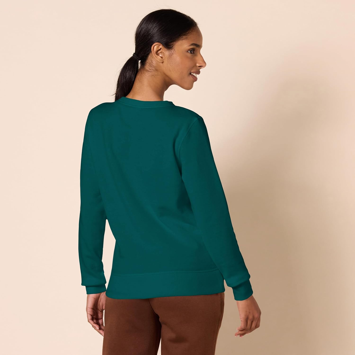 Amazon Essentials Women'S French Terry Fleece Crewneck Sweatshirt (Available in plus Size), Dark Green, Xx-Large image number 3