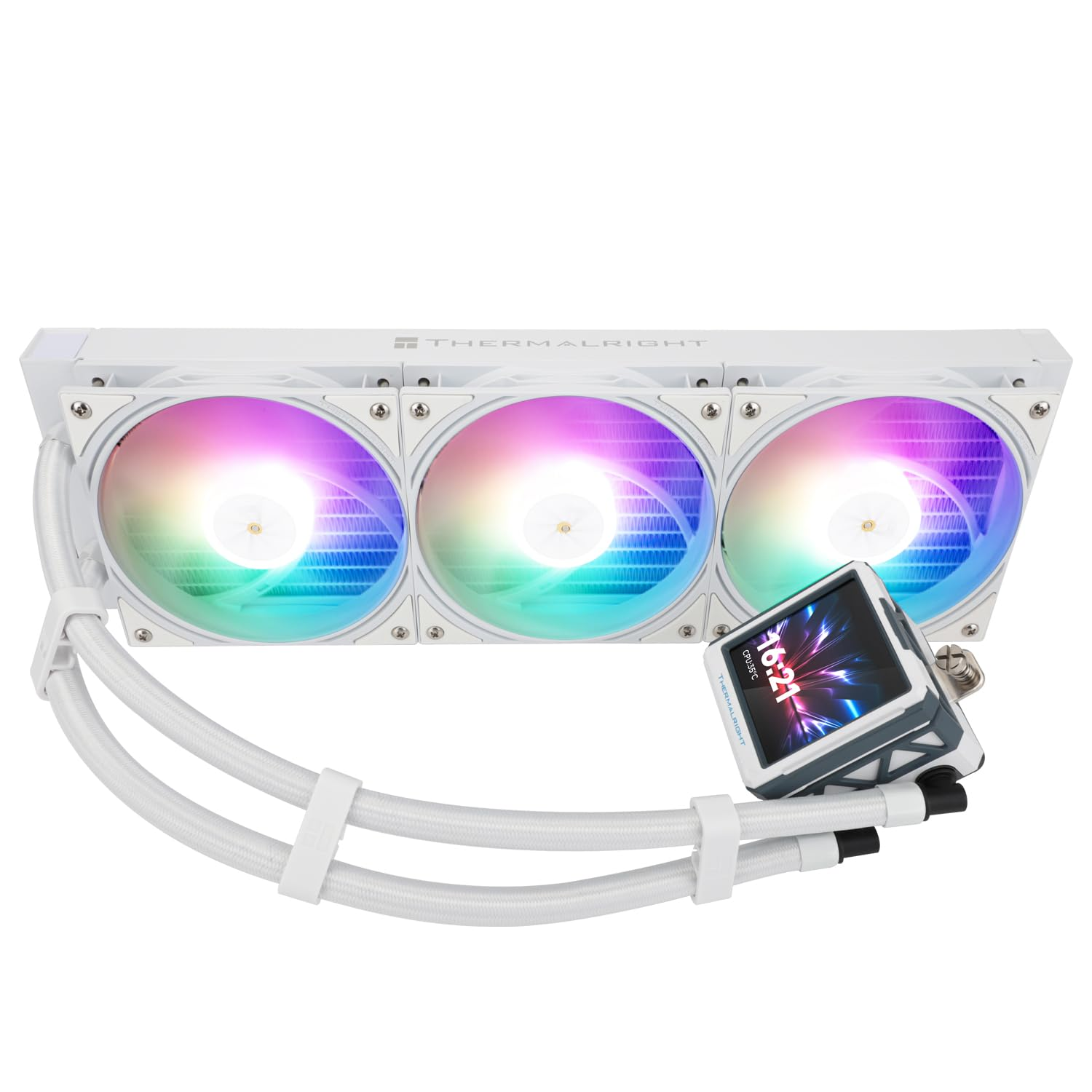 Thermalright FW 360 Ultra ARGB White 360Mm AIO CPU Liquid Cooler,Ips LCD Screen with 480X480 Resolution,For Am5/Intel LGA1851/1700,&lsquo;2.88 Inch&rsquo;Magnet-Absorbent LCD Screen for Images -White image number 1