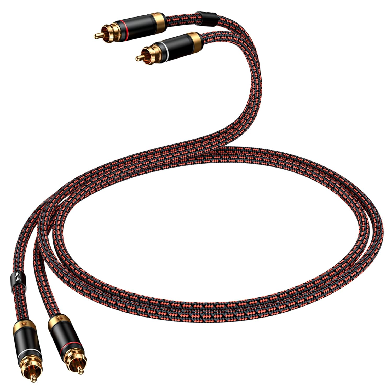 Primeda Audiophiles Rca/Phono Cable 2 RCA Male to 2 RCA Male Hifi System Interconnect Cable Braided for Home Cinema Subwoofer Amplifiers Blu-Ray (Straight to Straight, 3.2Ft/1M) image number 5