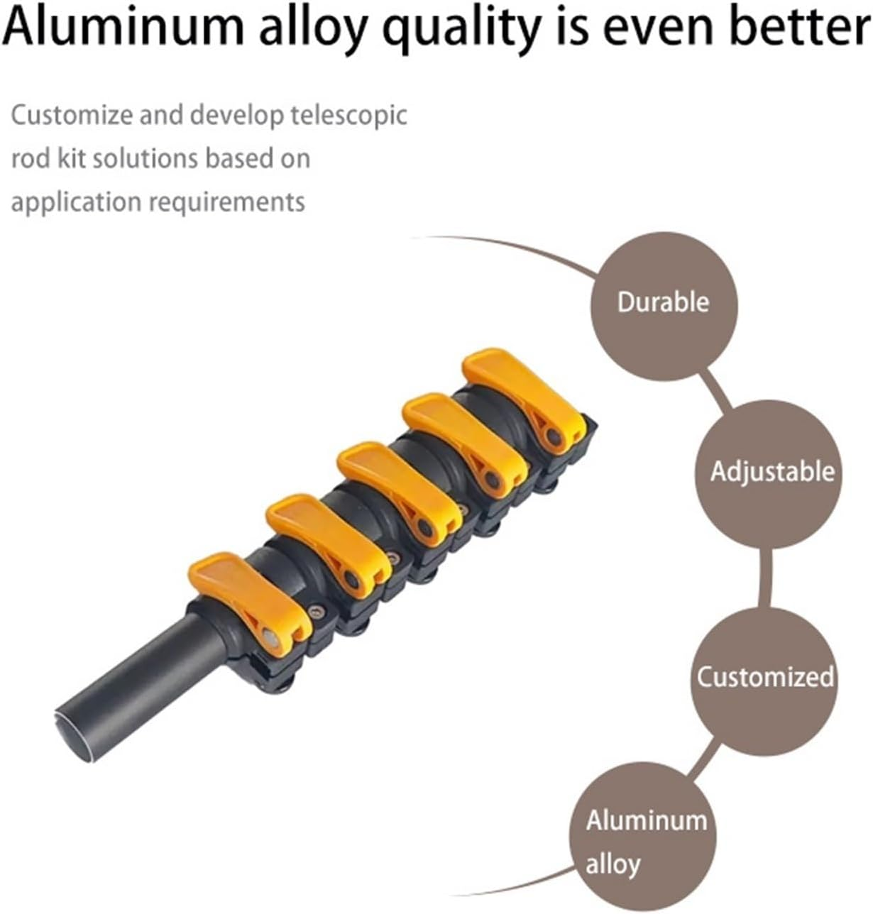 Telescopic Rod for Window Cleaning 10M 12M 15M Aluminum Extension Handle with Cleaning Brush,Extension Rod Spare Parts((7.5 Meters)) image number 4