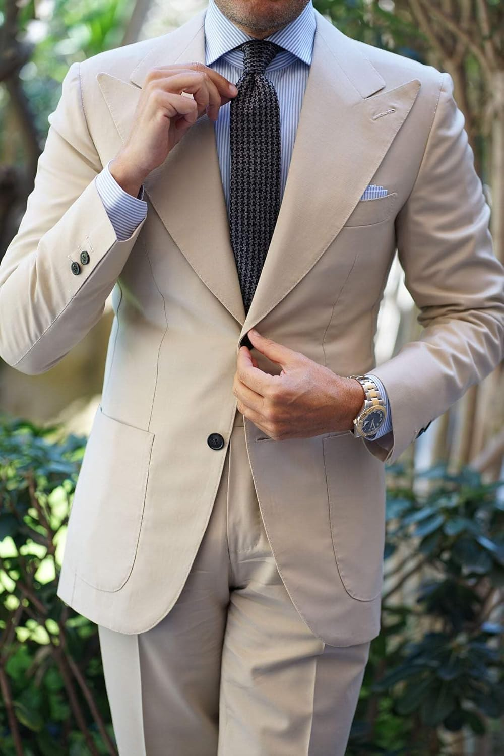 OTAA Hattori Hanzo Grey Houndstooth Knitted Tie Casual Ties for Men - Perfect Neck Tie for Groomsmen Wedding Ties or Formal Occasions - Ideal Gifts for Him image number 2