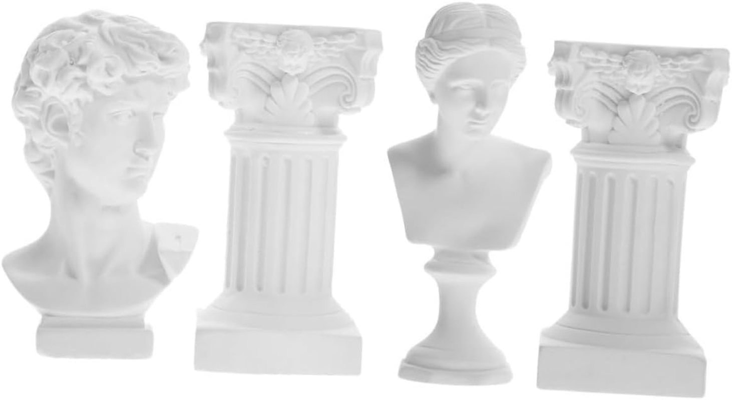 RORPOIR Mini David and Roman Column Resin Sculpture Set Chic Desktop Decoration for Home and Office Unique Collectible Figurines image number 6