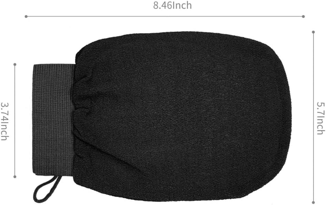 1Pcs Exfoliating Mitt,Exfoliating Gloves，Body and Face Scrub, Remove Dead Skins and Impurities,Viscose Silk Material Exfoliating Glove for for Bath, Smoother and Healthier Skin (BLACK) image number 1