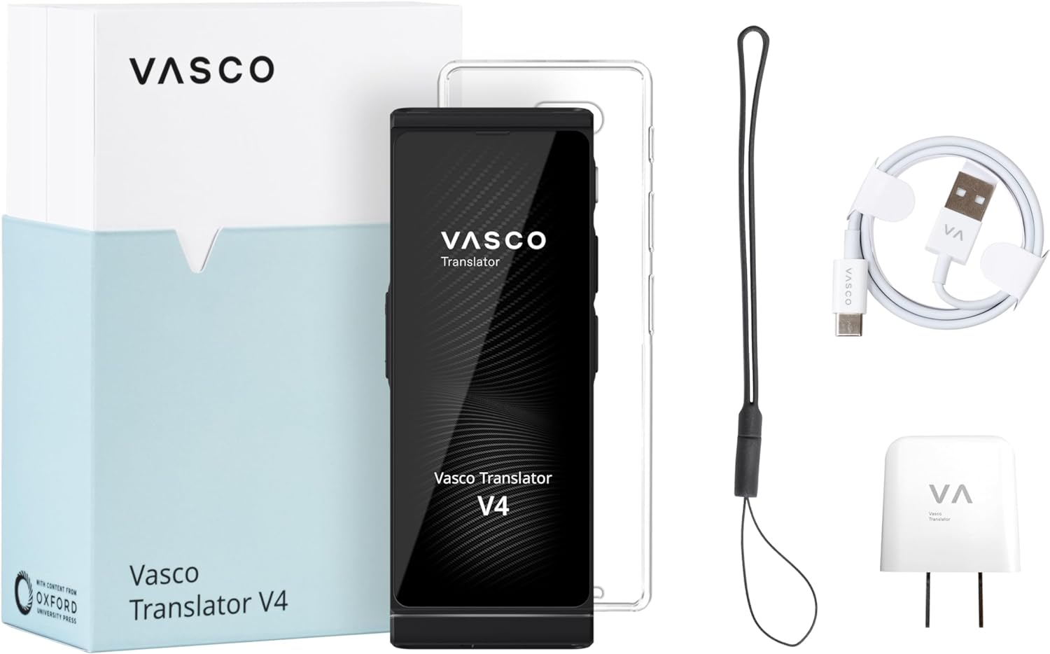 Vasco V4 Language Translator Device | 112 Languages | Free Lifetime Internet in Almost 200 Countries | Stone Gray - Black Onyx image number 2