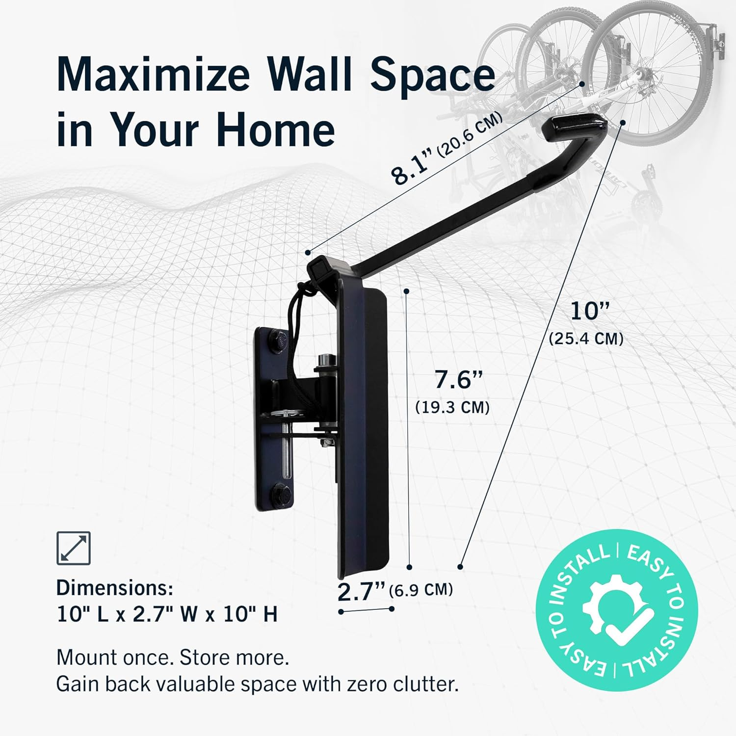 Storeyourboard Swivel Bike Wall Rack, Garage Hanger Hook image number 4