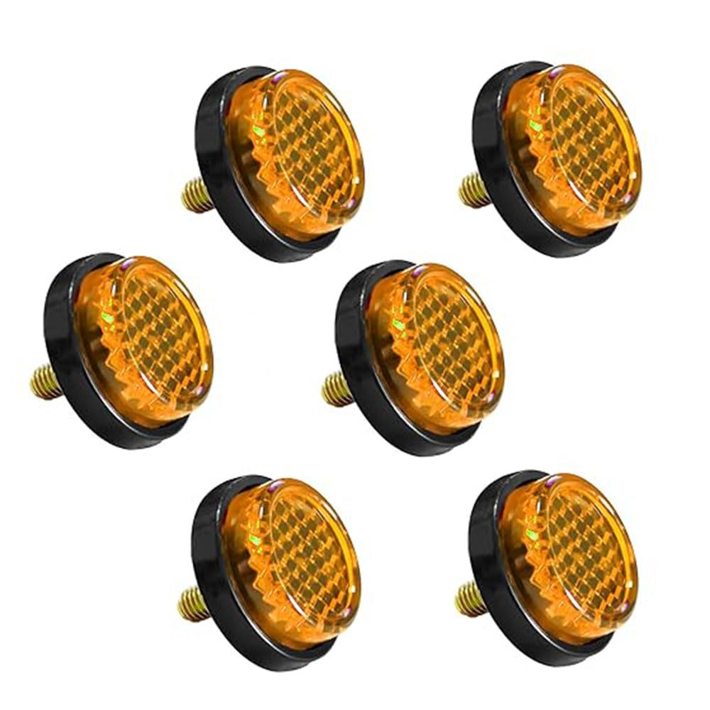 6 Pieces Mini Reflector Tag Bolt Screws for Motorcycle License Plate Frame Decorative, M5 Screw Tag Bolt round Reflective for Bike, Motobikes, Trailers, Trucks, Boats, Suv'S, Rv'S (Yellow) image number 5