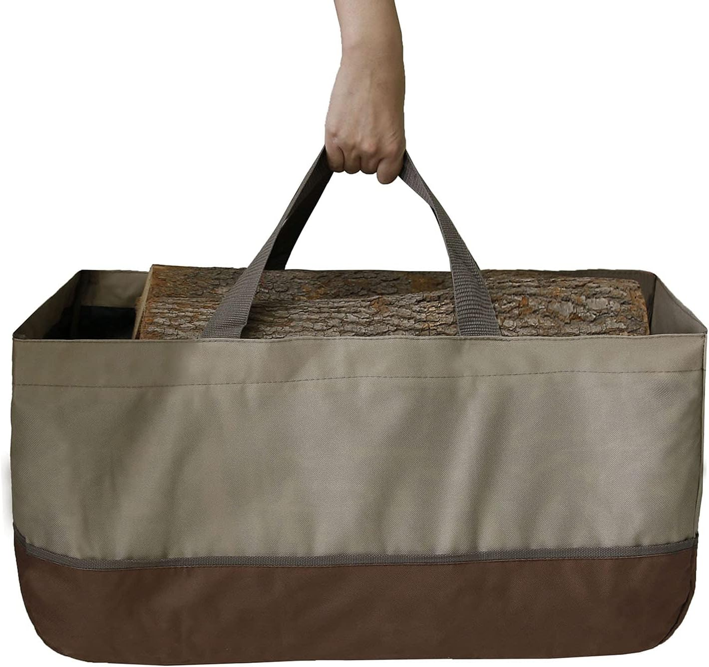 Tignapoo Firewood Log Carrier Large Firewood Bag Wax Canvas Log Carrier Tote High Capacity Durable Fire Wood Holder Bag Fireplace Accessories