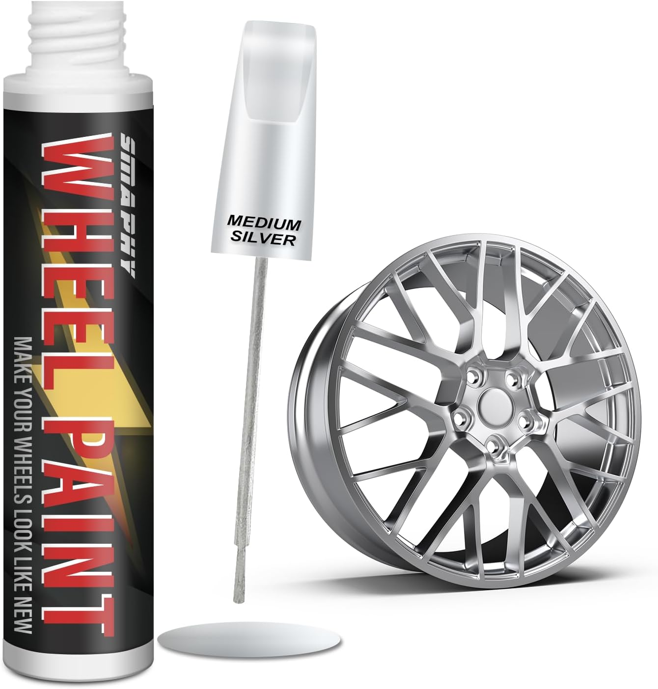 SMAPHY Black Rim Touch up Paint, Wheel Repair Paint Quick and Easy, Touch up Paint for Cars Wheel, Black Car Rim Paint for Car Wheel Repair, Universal Color for Rims (Gloss Black)