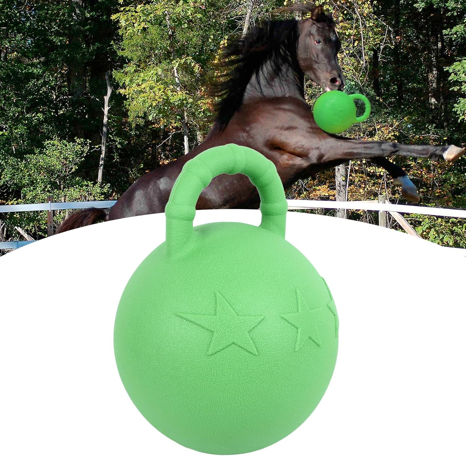 Herding Ball for Horse, Rubber anti Burst Horse Ball Toy with Fruit Flavor Interactive Horse Play Ball Slow Bounce Bouncy Ball for Equestrian Training Game, Horse Soccer Ball image number 3