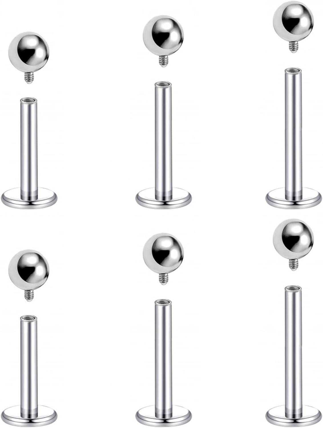 Newkeepsr 16G Internally Threaded F136 Implant Grade Titanium Labret Monroe Lip Tragus Helix Earrings Studs