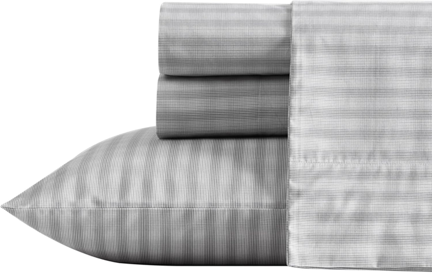 Nautica- Twin Sheet Set, Cotton Percale Bedding Set, Crisp & Cool, Lightweight & Breathable (Plot Black, Twin)