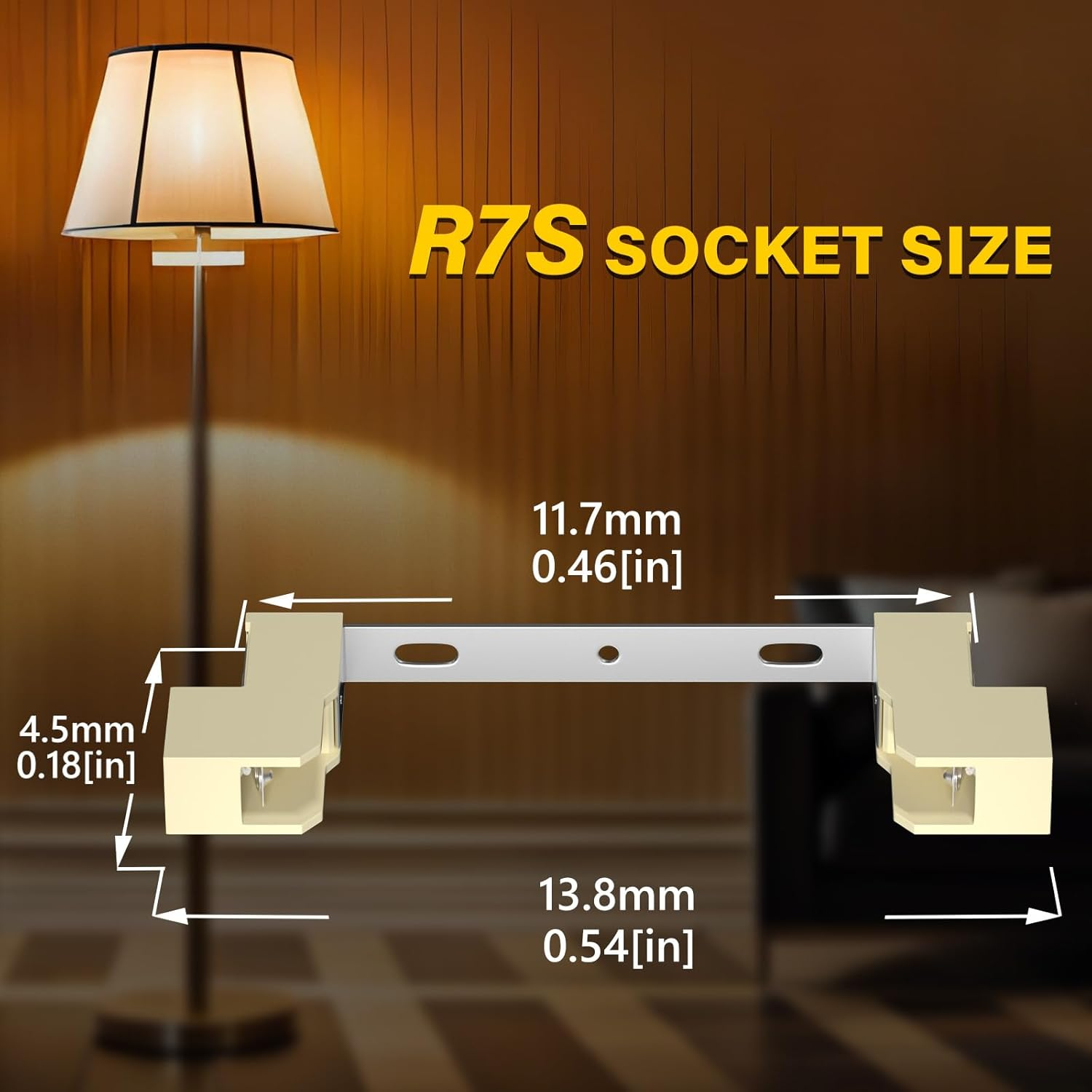 Bonlux R7S Bulb Socket,118Mm Bulb Lamp Holder Double Ended Lamp Holder Connector Metal Ceramic Handle R7S Lamp Socket for Flood Light Halogen Linear Lamp (2 PCS) image number 6