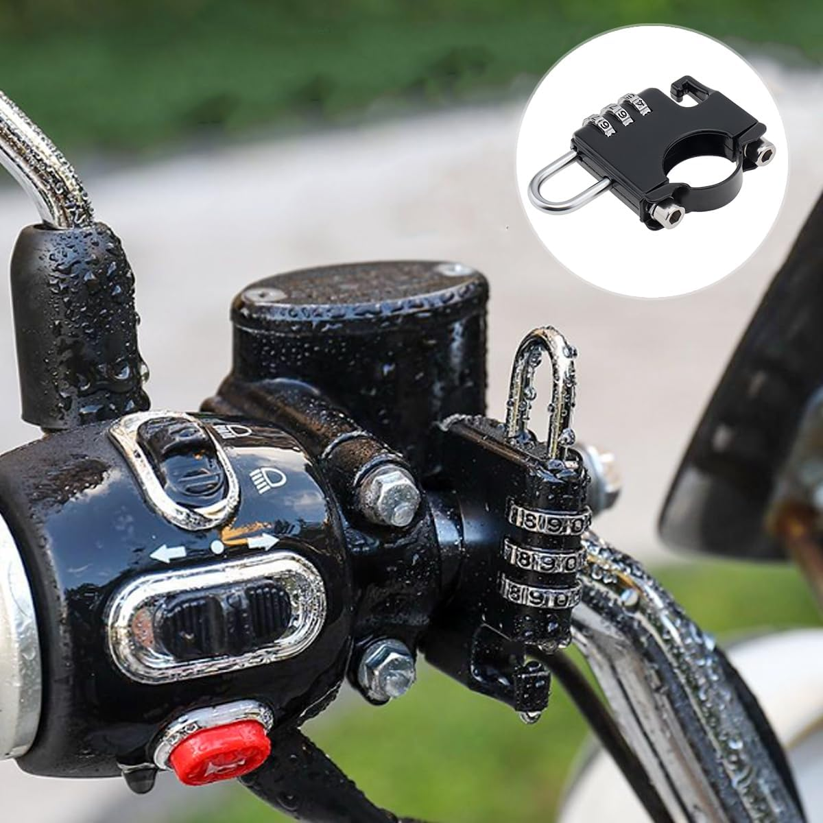 Windance 2PCS Anti-Theft Helmet Lock Combination Password Security Lock for Motorcycle Scooter ATV Bicycles image number 1