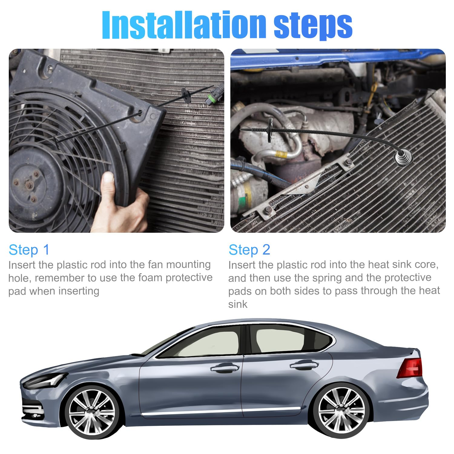 3 Sets/60Pcs Car Fan Mounting Kit, Radiator Cooling Fan Mounting Kit Electric Cooling Fan Mounting Kit Universal Transmission Cooler Installation Kit for Car Vehicle image number 3