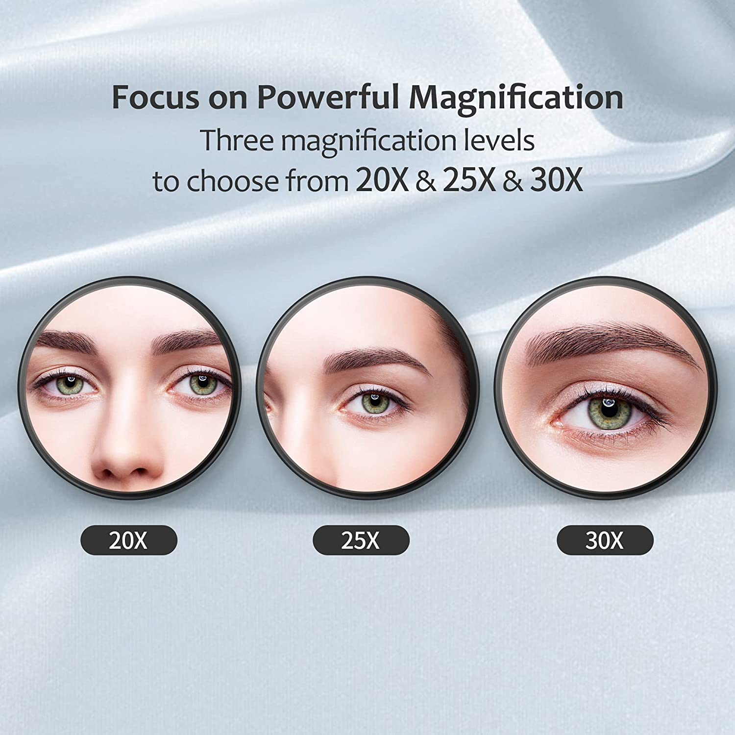 MIYADIVA 30X Magnifying Mirror, Small Magnifying Mirror with Suction Cup and Tweezers, as a Travel Magnifying Mirror, Compact Mirror Set for Plucking Eyebrows 3.5 Inches image number 3