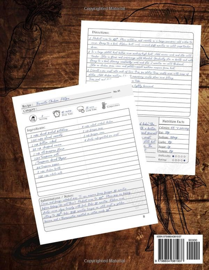 Recipes: Blank Recipe Book to Create Your Own Delicious Recipes | Do-It-Yourself Cookbook | Empty Cookbook to Write in Your 120 Favorite Recipes